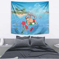 Monaco Christmas Tapestry Swimming Santa Claus - Wonder Print Shop