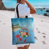 Monaco Christmas Tote Bag Swimming Santa Claus - Wonder Print Shop
