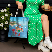 Monaco Christmas Tote Bag Swimming Santa Claus - Wonder Print Shop