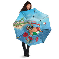 Monaco Christmas Umbrella Swimming Santa Claus - Wonder Print Shop