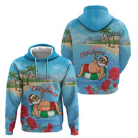 Monaco Christmas Zip Hoodie Swimming Santa Claus - Wonder Print Shop