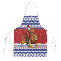 Armenia Christmas Apron Santa Riding Lion - Wonder Print Shop