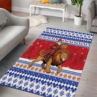 Armenia Christmas Area Rug Santa Riding Lion - Wonder Print Shop