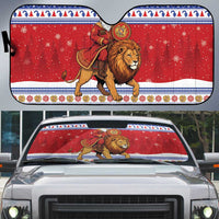 Armenia Christmas Auto Sun Shade Santa Riding Lion - Wonder Print Shop