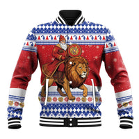 Armenia Christmas Baseball Jacket Santa Riding Lion - Wonder Print Shop