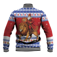 Armenia Christmas Baseball Jacket Santa Riding Lion - Wonder Print Shop