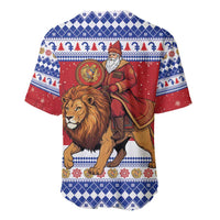Armenia Christmas Baseball Jersey Santa Riding Lion - Wonder Print Shop