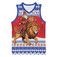 Armenia Christmas Basketball Jersey Santa Riding Lion - Wonder Print Shop