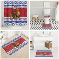 Armenia Christmas Bathroom Set Santa Riding Lion - Wonder Print Shop