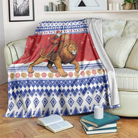 Armenia Christmas Blanket Santa Riding Lion - Wonder Print Shop