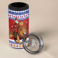 Armenia Christmas 4 in 1 Can Cooler Tumbler Santa Riding Lion - Wonder Print Shop