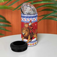 Armenia Christmas 4 in 1 Can Cooler Tumbler Santa Riding Lion - Wonder Print Shop
