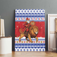 Armenia Christmas Canvas Wall Art Santa Riding Lion - Wonder Print Shop