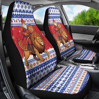 Armenia Christmas Car Seat Cover Santa Riding Lion - Wonder Print Shop