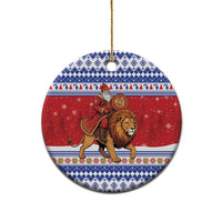 Armenia Christmas Ceramic Ornament Santa Riding Lion - Wonder Print Shop