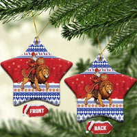 Armenia Christmas Ceramic Ornament Santa Riding Lion - Wonder Print Shop