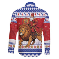 Armenia Christmas Family Matching Long Sleeve Bodycon Dress and Hawaiian Shirt Santa Riding Lion - Wonder Print Shop
