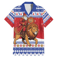 Armenia Christmas Family Matching Mermaid Dress and Hawaiian Shirt Santa Riding Lion - Wonder Print Shop