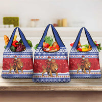 Armenia Christmas Grocery Bag Santa Riding Lion - Wonder Print Shop