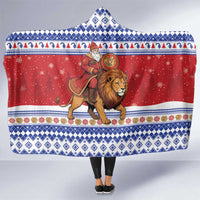 Armenia Christmas Hooded Blanket Santa Riding Lion - Wonder Print Shop