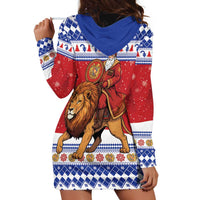 Armenia Christmas Hoodie Dress Santa Riding Lion - Wonder Print Shop