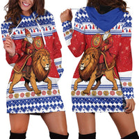 Armenia Christmas Hoodie Dress Santa Riding Lion - Wonder Print Shop