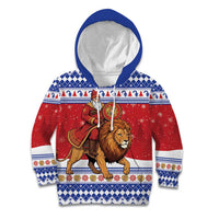 Armenia Christmas Kid Hoodie Santa Riding Lion - Wonder Print Shop