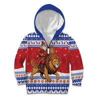 Armenia Christmas Kid Hoodie Santa Riding Lion - Wonder Print Shop