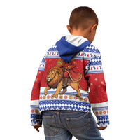 Armenia Christmas Kid Hoodie Santa Riding Lion - Wonder Print Shop