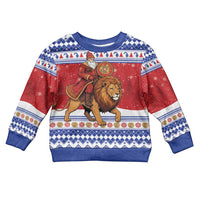 Armenia Christmas Kid Ugly Christmas Sweater Santa Riding Lion - Wonder Print Shop