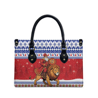 Armenia Christmas Leather Bag Santa Riding Lion - Wonder Print Shop