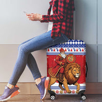 Armenia Christmas Luggage Cover Santa Riding Lion - Wonder Print Shop