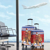 Armenia Christmas Luggage Cover Santa Riding Lion - Wonder Print Shop