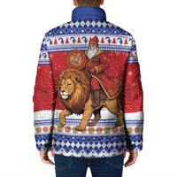 Armenia Christmas Padded Jacket Santa Riding Lion - Wonder Print Shop
