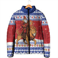 Armenia Christmas Padded Jacket Santa Riding Lion - Wonder Print Shop
