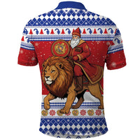 Armenia Christmas Polo Shirt Santa Riding Lion - Wonder Print Shop