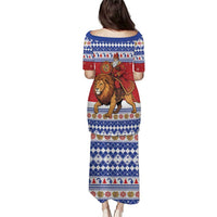 Armenia Christmas Puletasi Santa Riding Lion - Wonder Print Shop