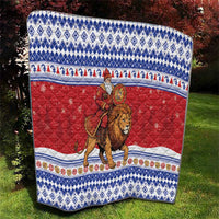 Armenia Christmas Quilt Santa Riding Lion - Wonder Print Shop