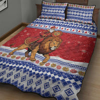 Armenia Christmas Quilt Bed Set Santa Riding Lion - Wonder Print Shop