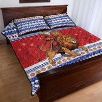 Armenia Christmas Quilt Bed Set Santa Riding Lion - Wonder Print Shop