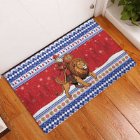 Armenia Christmas Rubber Doormat Santa Riding Lion - Wonder Print Shop