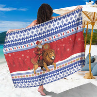 Armenia Christmas Sarong Santa Riding Lion - Wonder Print Shop