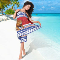 Armenia Christmas Sarong Santa Riding Lion - Wonder Print Shop