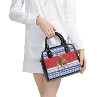 Armenia Christmas Shoulder Handbag Santa Riding Lion - Wonder Print Shop