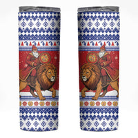 Armenia Christmas Skinny Tumbler Santa Riding Lion - Wonder Print Shop