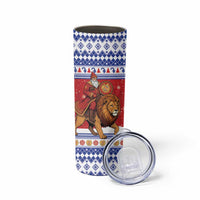 Armenia Christmas Skinny Tumbler Santa Riding Lion - Wonder Print Shop