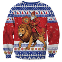 Armenia Christmas Sweatshirt Santa Riding Lion - Wonder Print Shop