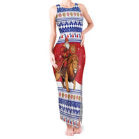 Armenia Christmas Tank Maxi Dress Santa Riding Lion - Wonder Print Shop