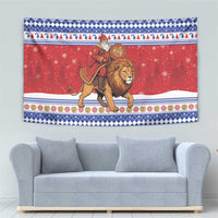 Armenia Christmas Tapestry Santa Riding Lion - Wonder Print Shop