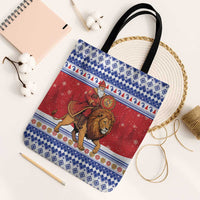 Armenia Christmas Tote Bag Santa Riding Lion - Wonder Print Shop